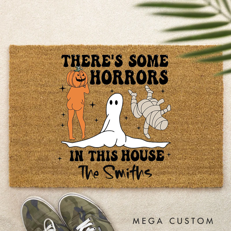 Personalized Doormat Custom Halloween Welcome Front Doormat Housewarming Gifts for Halloween Enthusiasts