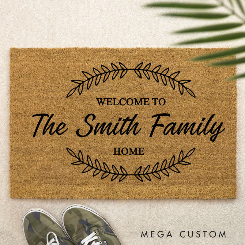 Personalized Welcome Doormat Custom Home Doormat Housewarming Gifts a Warm Homecoming First Home Couple Gift