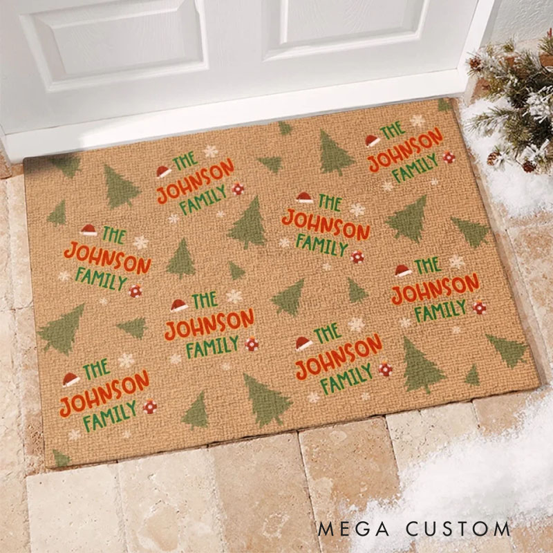 Personalized DoorMat Family Makes The Season Bright Family Personalized Custom Home Decor Decorative Mat Christmas Gift For Family Members