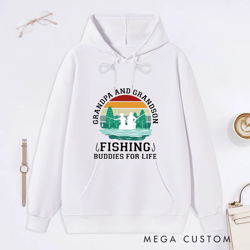 Personalized Fishing Hoodie Fishing Buddies for Life Design Funny Fishing Hoodie Perfect Gift for Fishing Lovers Perfect for Outdoor and Casual Wear