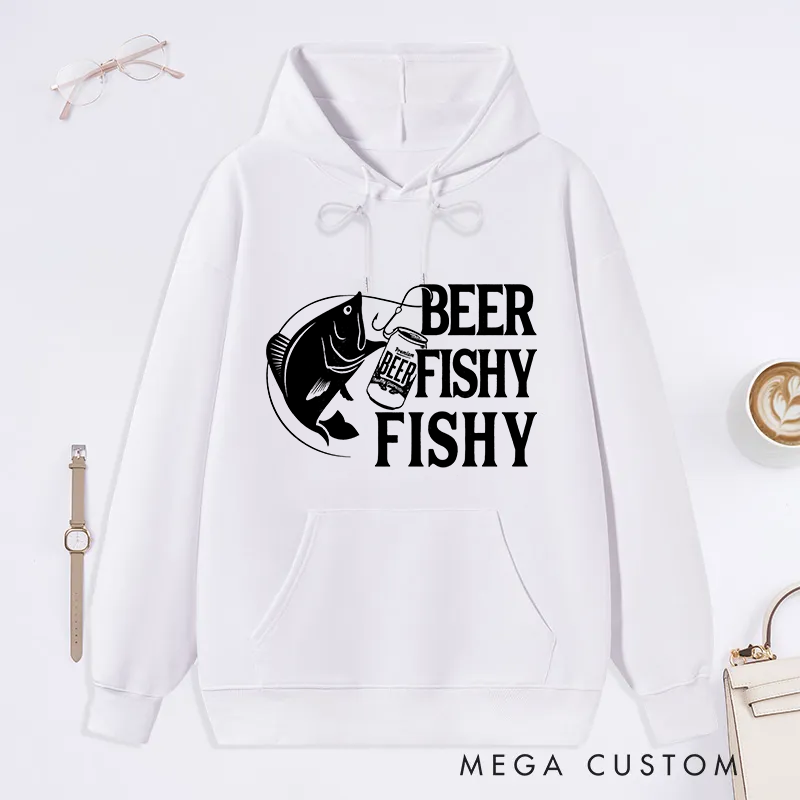 Personalized Funny Fishing Hoodie Mens Beer Fishing Hoodie Joke Fishing Gifts Punny Gag Meme Fisherman Loose Fit Hoodie Perfect Gift for Beer and Fishing Lovers