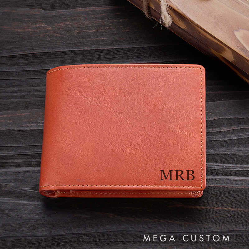 Personalized Leather Wallet Mens Wallet Custom Wallet for him Engraved Wallets with Name Minimalist Wallet Leather Gift For Him Gift for Husband Boyfriend Father
