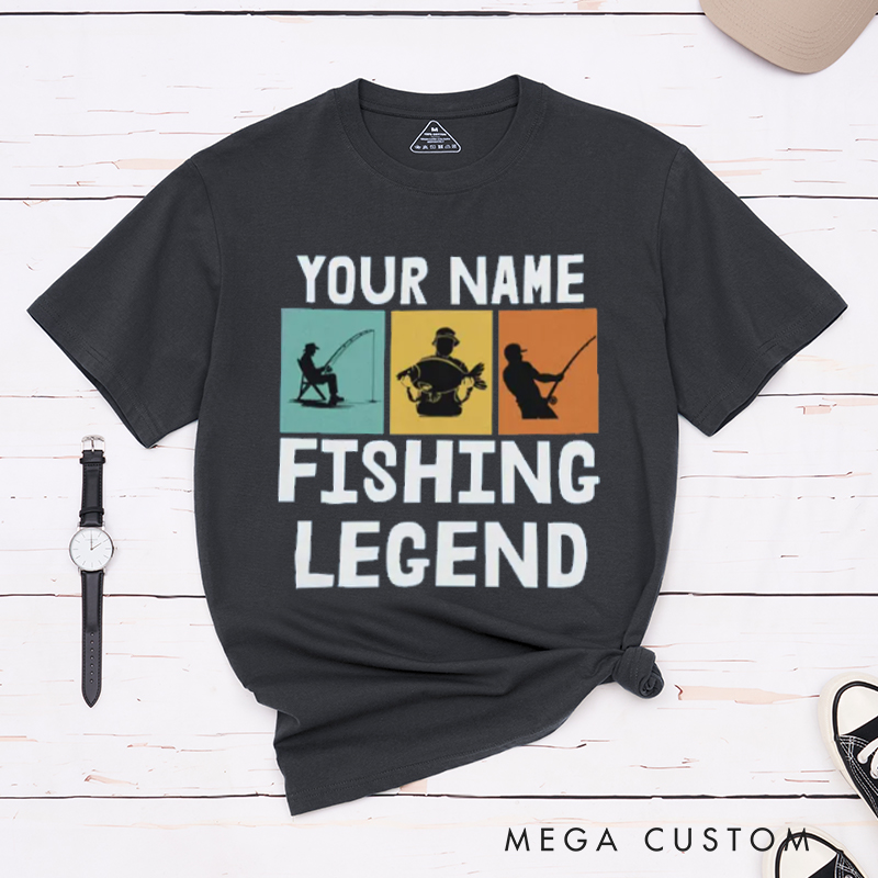 Personalized Fishing Legend T Shirt for Anglers Great Gift for