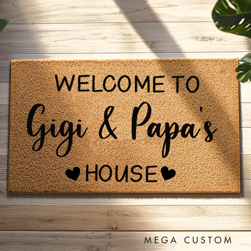 Personalized Welcome to Our Home Doormat Housewarming Gift Durable Curly Mat Indoor Outdoor Door Mat All Weather Non Shedding New Home Decor