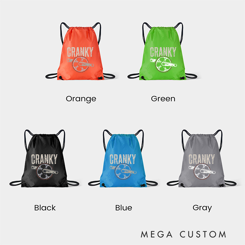 Personalized Cranky Bicycle Lover Drawstring Bag Funny Cycling Sports Backpack Bags Gift for Cycling Lovers Cyclists