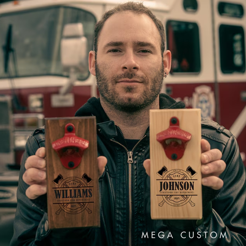 Personalized Firefighter Bottle Opener Custom Fireman Gift Fireman Gift for Dad