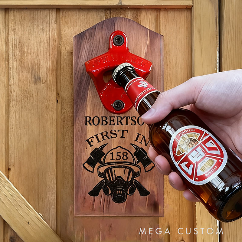 Personalized Firefighter Bottle Opener Custom Fireman Gift Fireman Gift for Dad