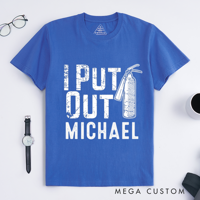 Personalized Firefighter T-Shirts Custom Funny Firefighter Design T-Shirt Firefighter Dad Gift