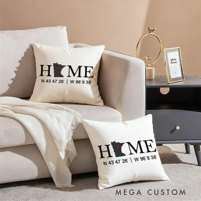 Personalized Pillow Family New Home Present Custom Throw Pillow Case Housewarming Gifts for Newlywed Couple First Home Gift New Home Gift