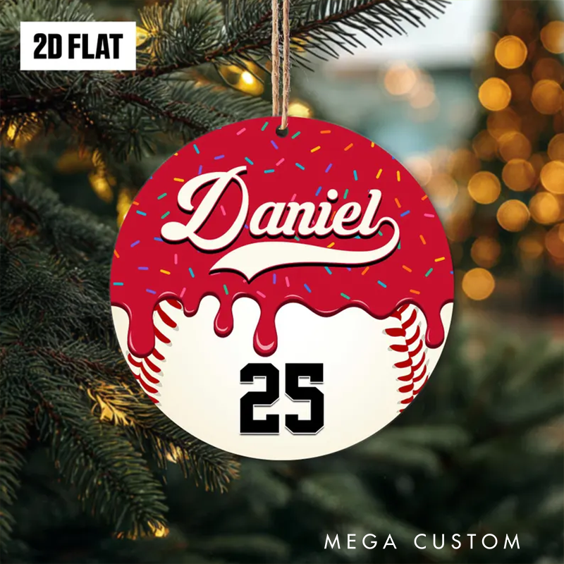 Personalized Basketball Christmas Ornament with Custom Name and Number