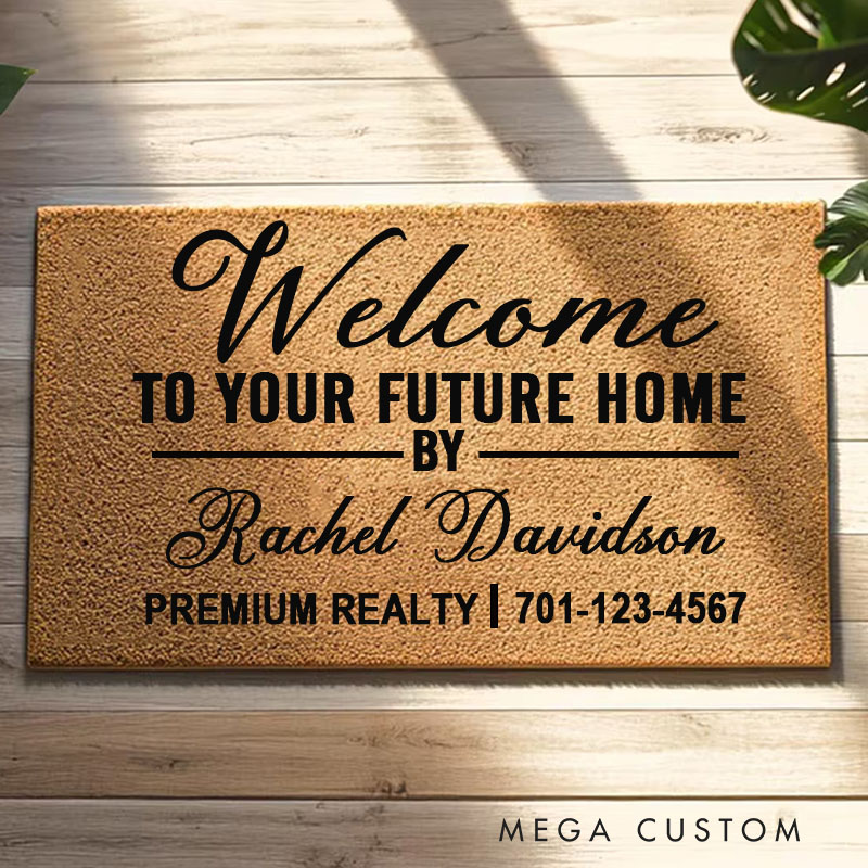 Personalized Welcome Mat for New Home Buyers Real Estate Closing Gift Personalized Doormat