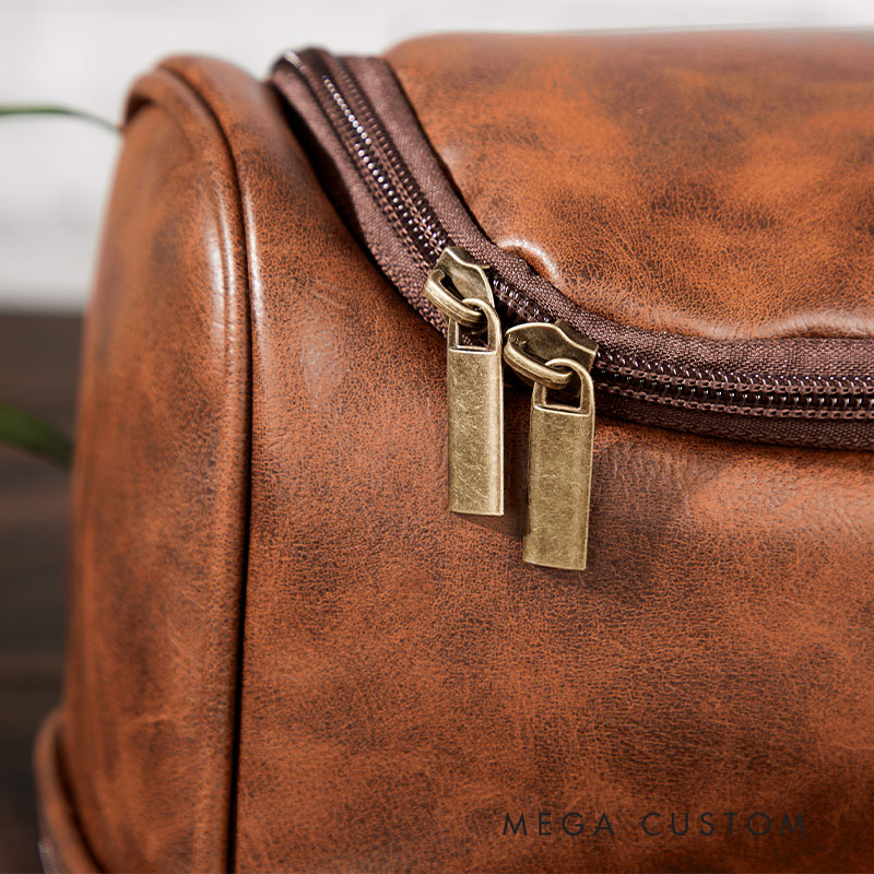 Personalized Coordinate PU leather hook-handled makeup bag for traveling lovers