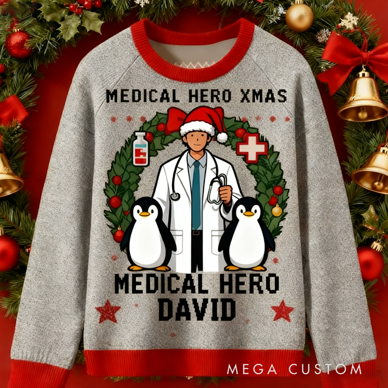 Personalized Christmas Doctor Ugly Sweater Doctor Xmas Sweater Doctor Ugly Christmas Sweater Fire Department Sweater For Men