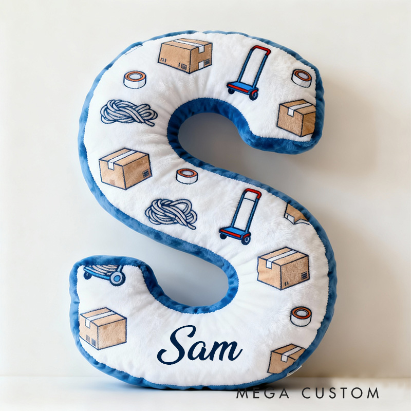 Personalized Letter Pillow Custom Name Design Moving Theme Soft Plush Cushion for Kids Room Decor Unique Gift for Children Housewarming Gifts