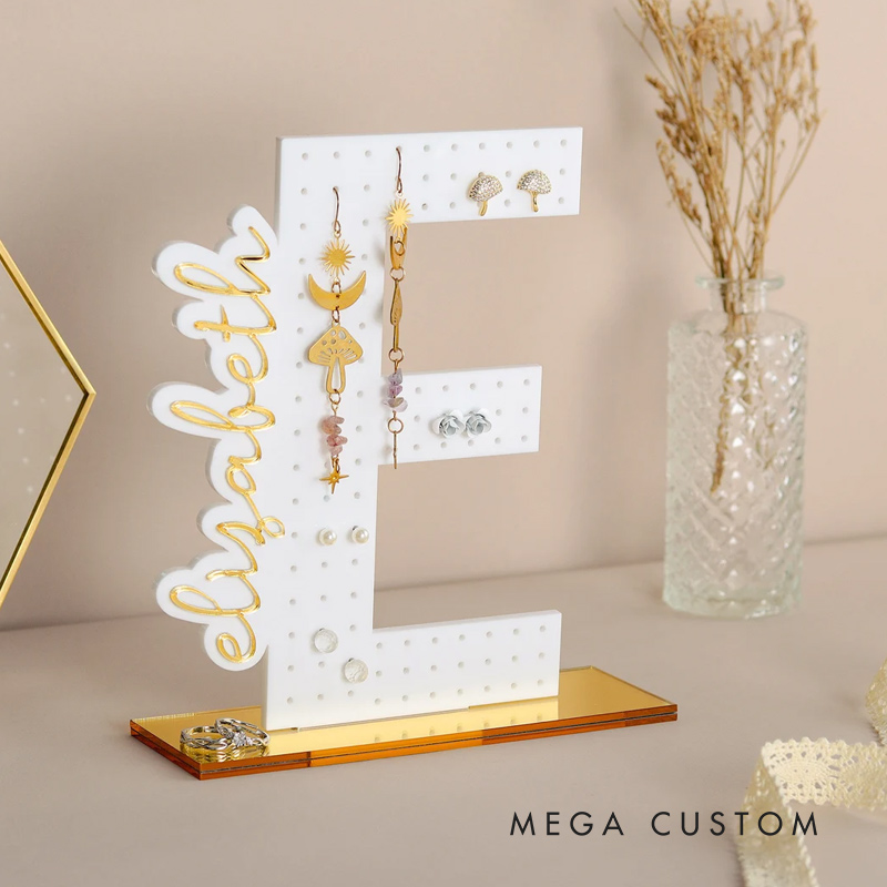 Personalized Earring Holder Birthday Gift Custom Earring Display Acrylic Jewelry Organizer for Travel Lovers