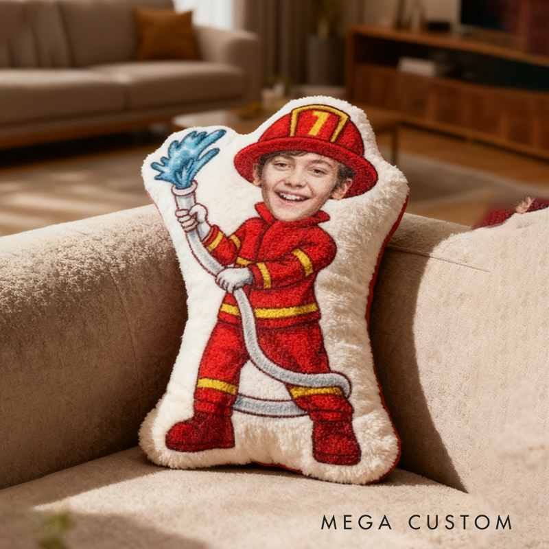 Personalized Go-Kart Racer Pillow with Custom Face Design 3D Print Pillow 