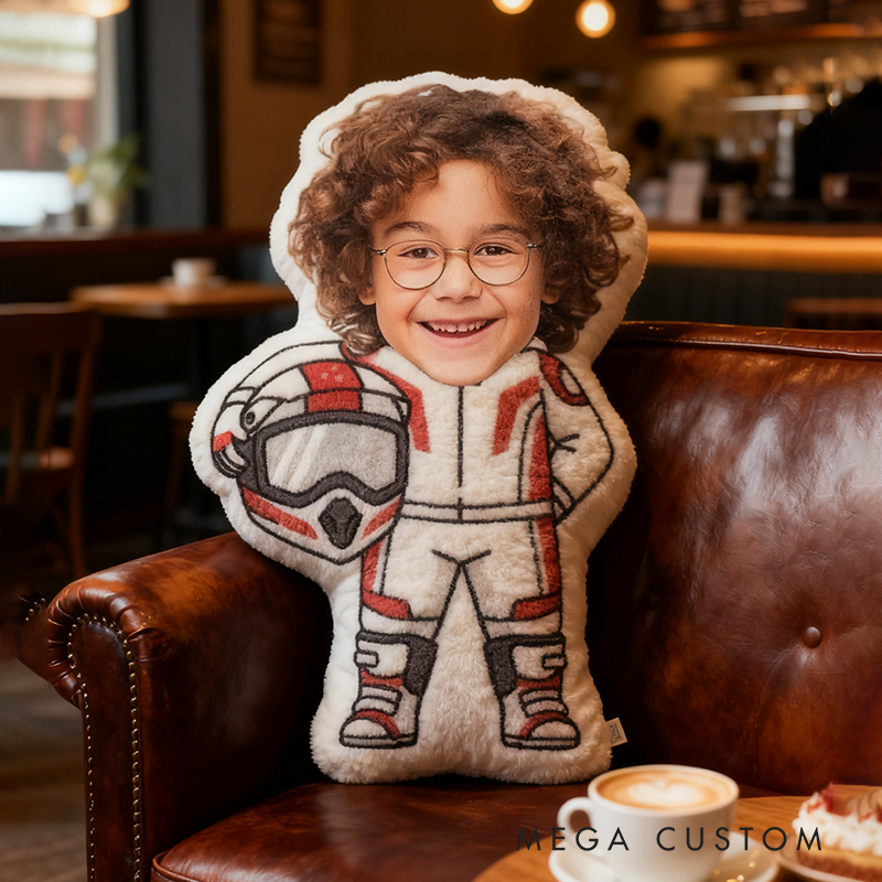 Personalized Go-Kart Racer Pillow with Custom Face Design 3D Print Pillow Custom Race Car Driver Pillow