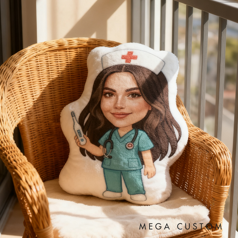 Custom Nurse Pillow with Custom Face Design 3D Print Pillow Custom Nurse Photo Pillow