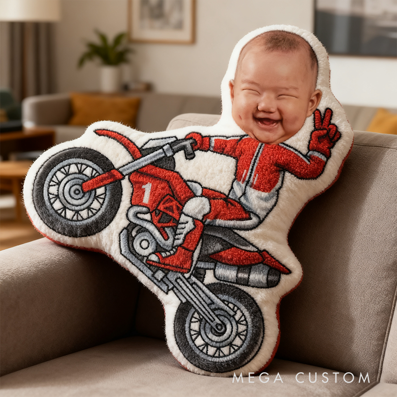Personalized Formula Racer Pillow with Custom Face Design 3D Print Pillow 
