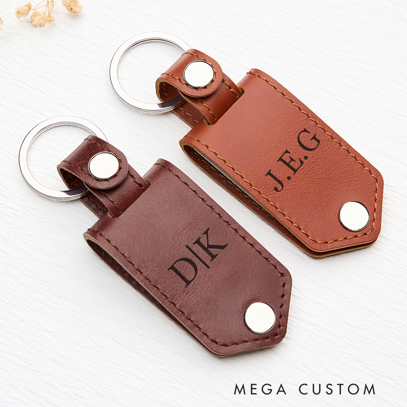 Personalized Leather Photo Keychain for Men Custom Picture Key Ringwith Name Engraved Leather Key Chain Anniversary Gift for Him Groomsmen Gift Birthday Gift for Dad Boyfriend Husband