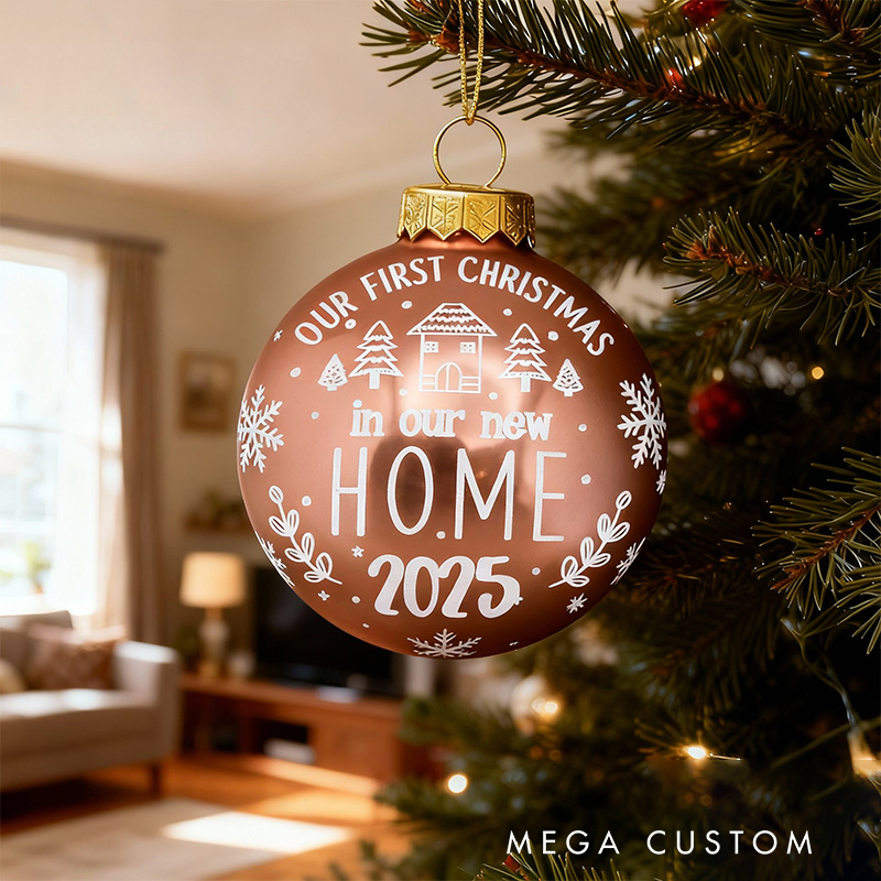 Personalized First Christmas Ornament Our New Home 2025 Red Holiday Decoration Custom Keepsake Gift for Celebrating New Beginnings and Family Gifts