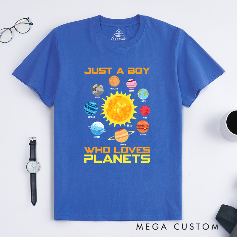 Personalized Planets T-Shirt Solar System Astronomy Space Lover T-Shirt Geeks Gift