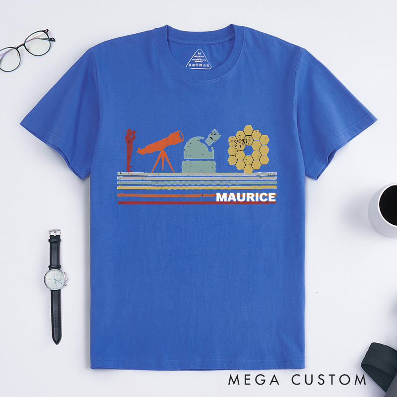 Personalized Space Telescope Shirt Astronomy Universe Planets Shirt Science Space Geek Lover Gift