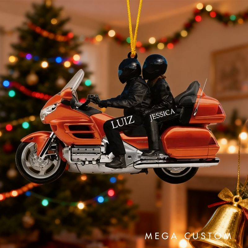  Personalized Motorcycle Couple Christmas Ornament 2025 Custom Name Funny Christmas Gift for Couple