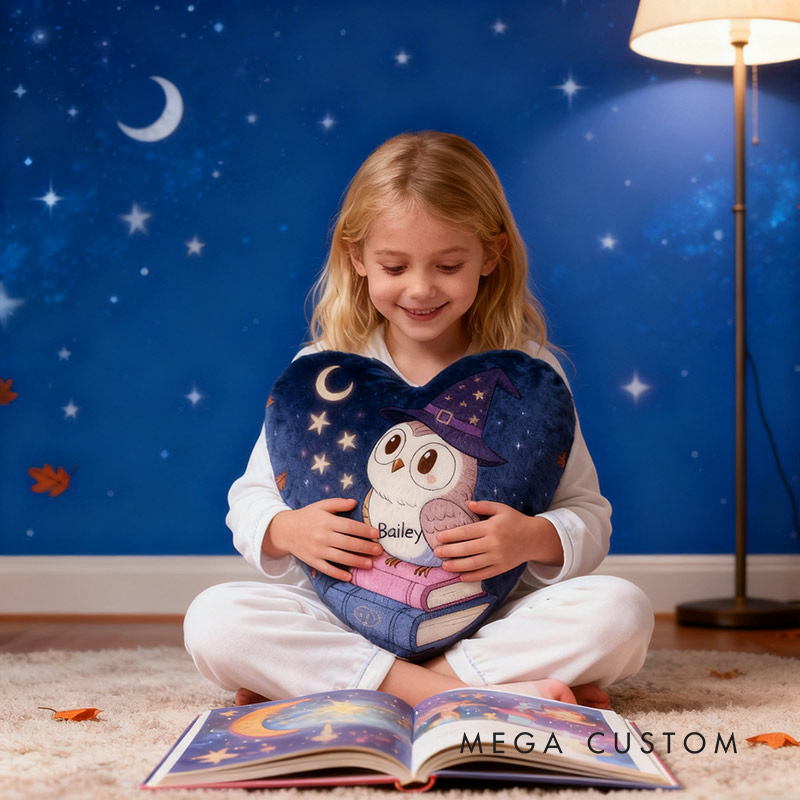 Personalized Enchanted Night Owl Pillow Graphic 3D Print Gift for Reading Lovers