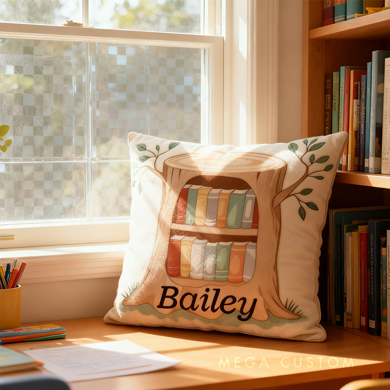Personalized Storytime Tree Pillow Graphic 3D Print Pillow for Reading Lovers