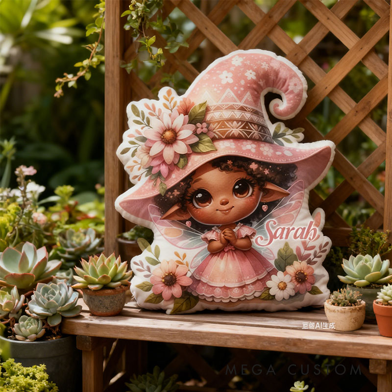 Personalized  Enchanted Fairy Garden Pillow for Kids with Custom Name Graphic 3D Print Pillow for Gardening Lovers