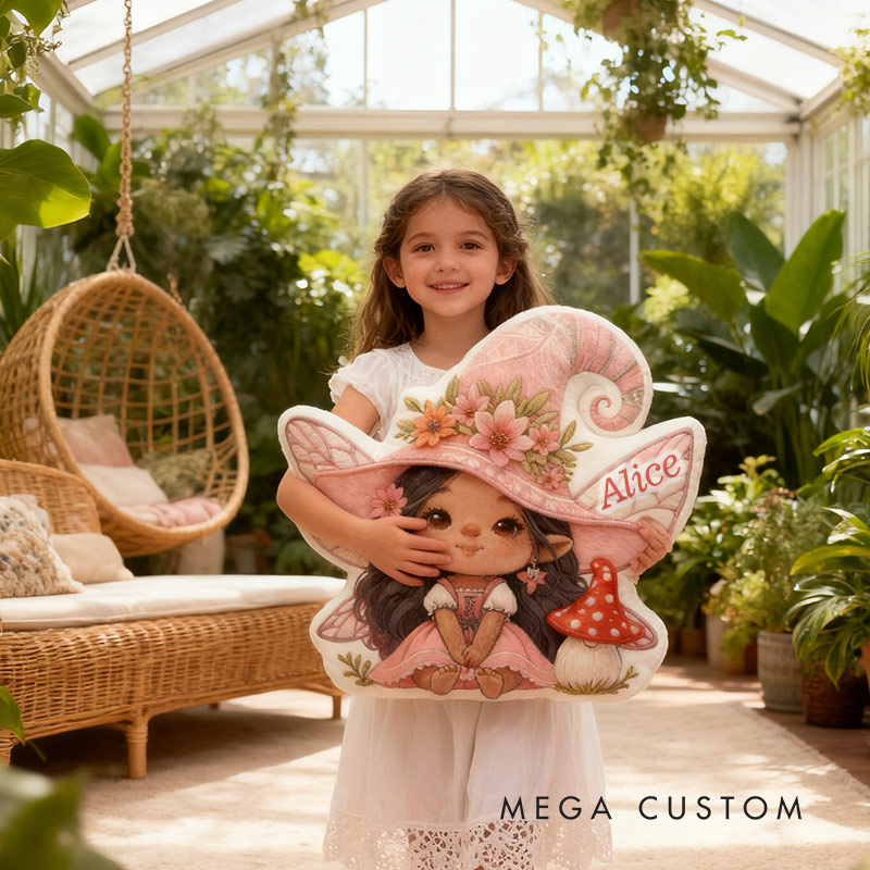 Personalized Petal Pixie Garden Pillow with Custom Name Graphic 3D Print Pillow for Gardening Lovers