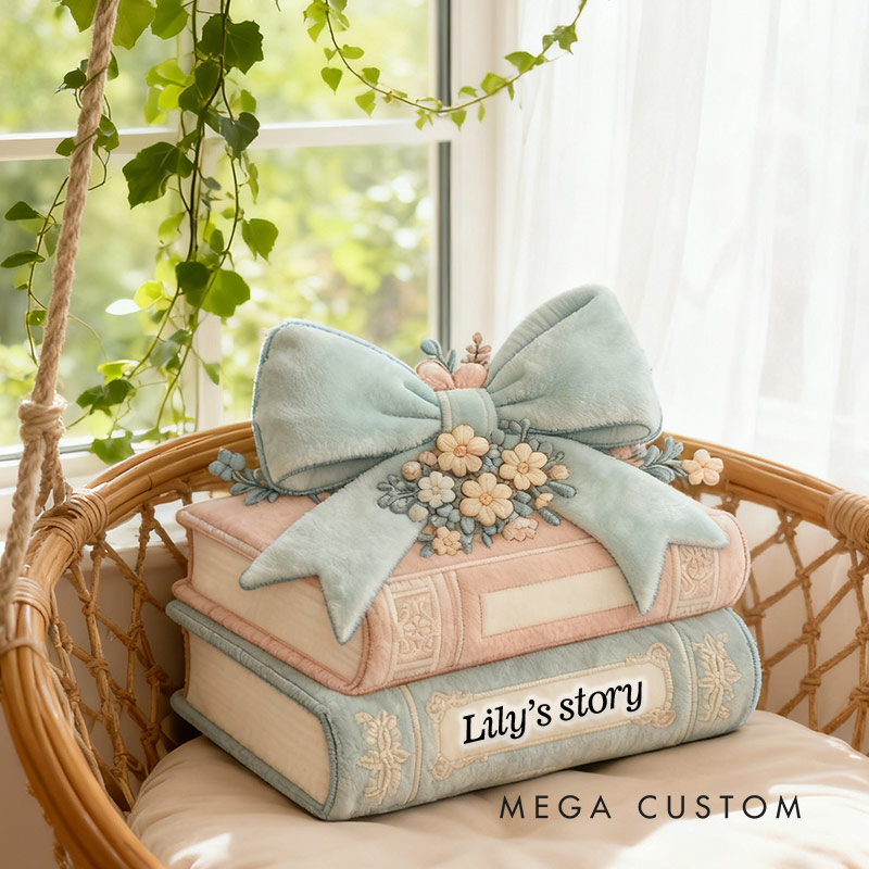 Personalized Storybook Dreams Flat Pillow Graphic 3D Print Gift for Reading Lovers