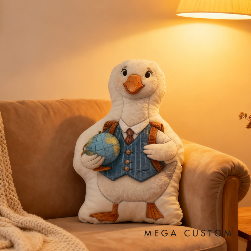 Personalized Globetrotter Goose Travel Pillow Graphic 3D Print Pillow for Travel Lovers