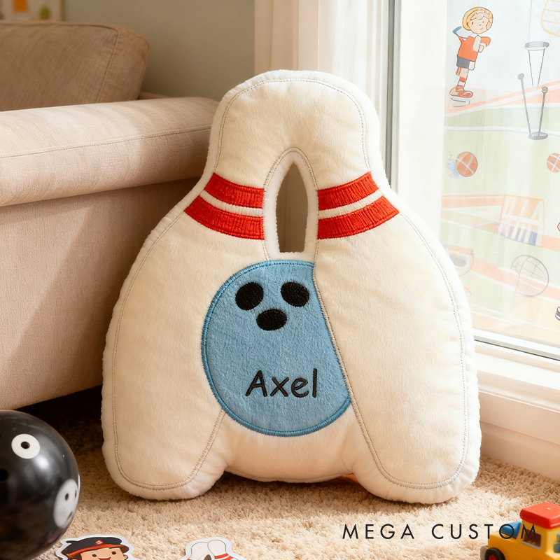 Personalized Sports Themed Letter Pillow with Custom Name and Hoop Design for Kids