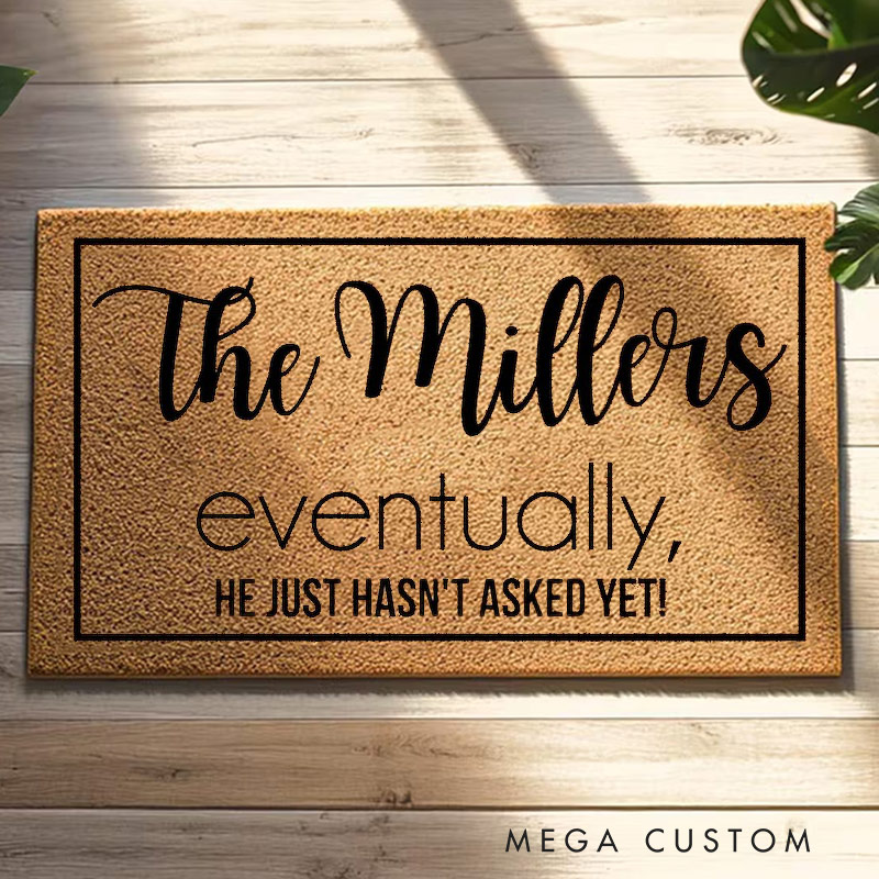 Personalized Welcome Doormat Custom Funny Mat with Name for Couple Valentine's Day Gifts Housewarming Gift