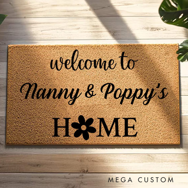 Personalized Welcome Doormat Custom Home Mat with Name for Grandparent Gifts Housewarming Gift