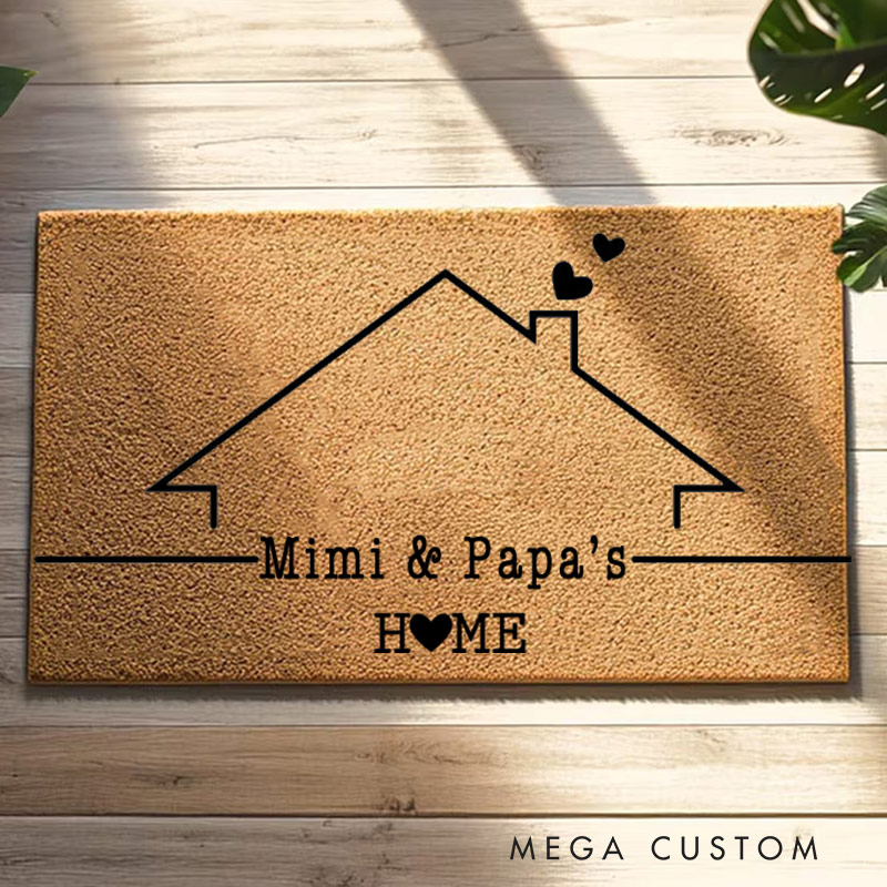 Personalized Welcome Doormat Custom Home Mat with Name for Grandparent Gifts Housewarming Gift