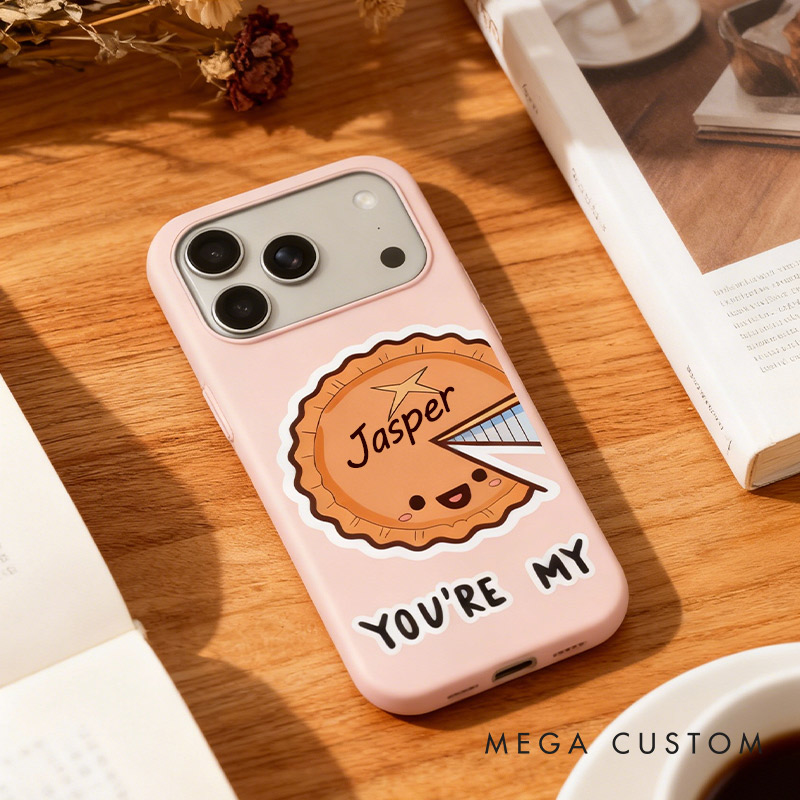 Personalized Couple Phone Case Sweet Pie Phone Cases with Custom Name for Baking Lovers 