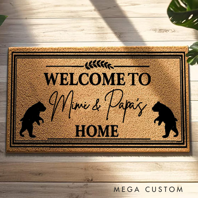 Personalized Welcome Doormat Custom Home Mat with Name for Grandparent Gifts Housewarming Gift