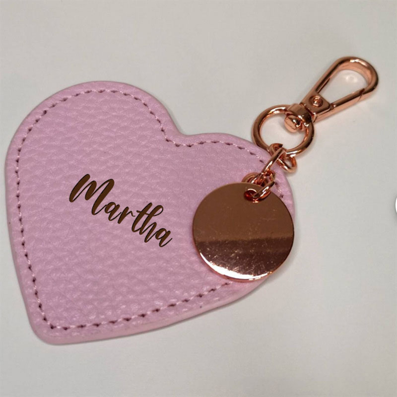 Personalized Bible Quote Heart PU Leather Keychain with Custom Name Religious Gift for Women Christian
