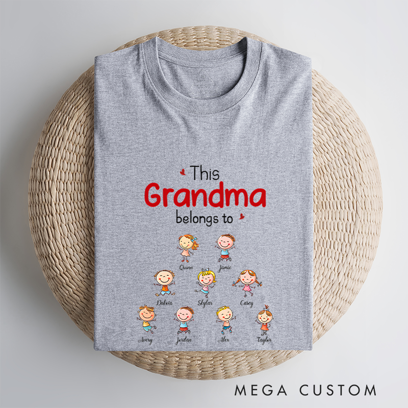 Personalized this Grandma Belongs to Grandkids Classic T-Shirt