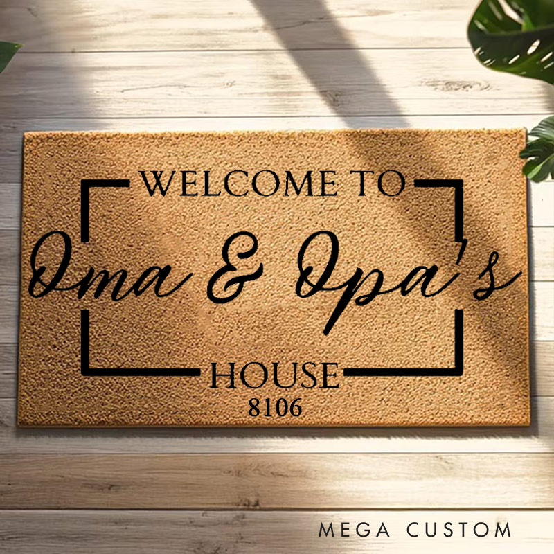 Personalized Welcome Door Mat Custom Coir Mat Grandparent Gift Mother's Day Gift Housewarming Gift New Home Gift 