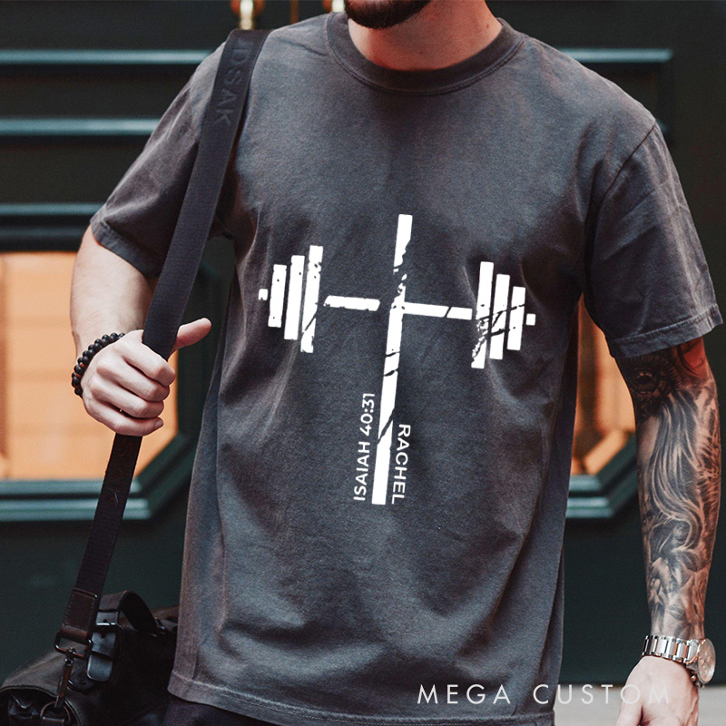 Personalized Christian Gym Cross Washed T-Shirt with Name Lift Heavy Pray Hard Shirt Faith Workout Top Jesus Fitness Apparel Religious Gift for MenT-Shirt with Custom Name Coquette Christian Tee Religious Mom Shirt Religious Christian Gift for Women