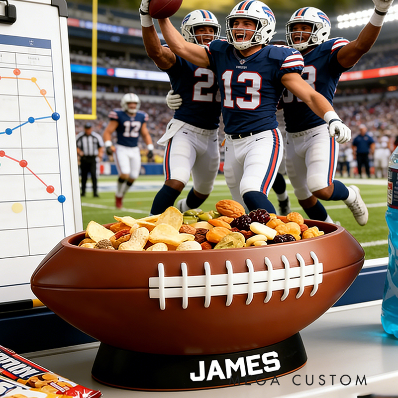 Personalized 3D Printed Football Snack Bowl for Sports Fans Parties and Tailgates