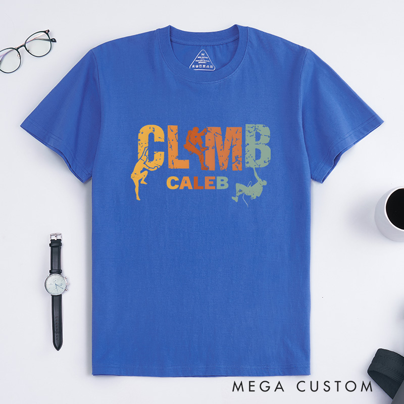  Personalized Climb Shirt Vintage Climbing Shirt Cool Sport Shirt Mountaineering Boulderer T-shirt Funny Gift For Climbers