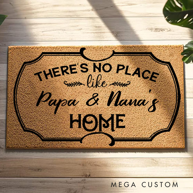 Personalized Welcome Doormat There Is No Place Like Home Doormat Housewarming New Home Gift for Grandparent