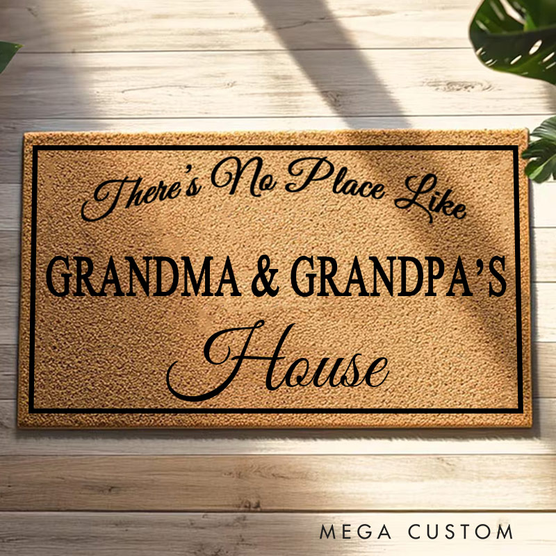 Personalized Welcome Doormat There Is No Place Like Home Doormat Housewarming New Home Gift for Grandparent