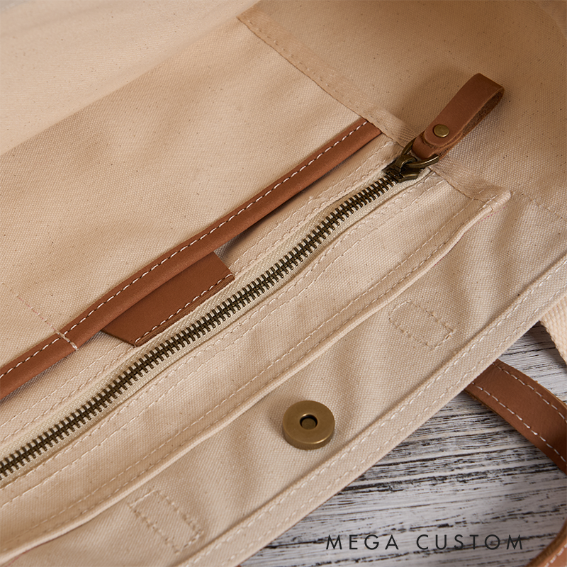 Personalized Canvas Tote Bag with Name Custom Name Bag Canvas Tote Bag Gift for Her Gift for Mother Wife