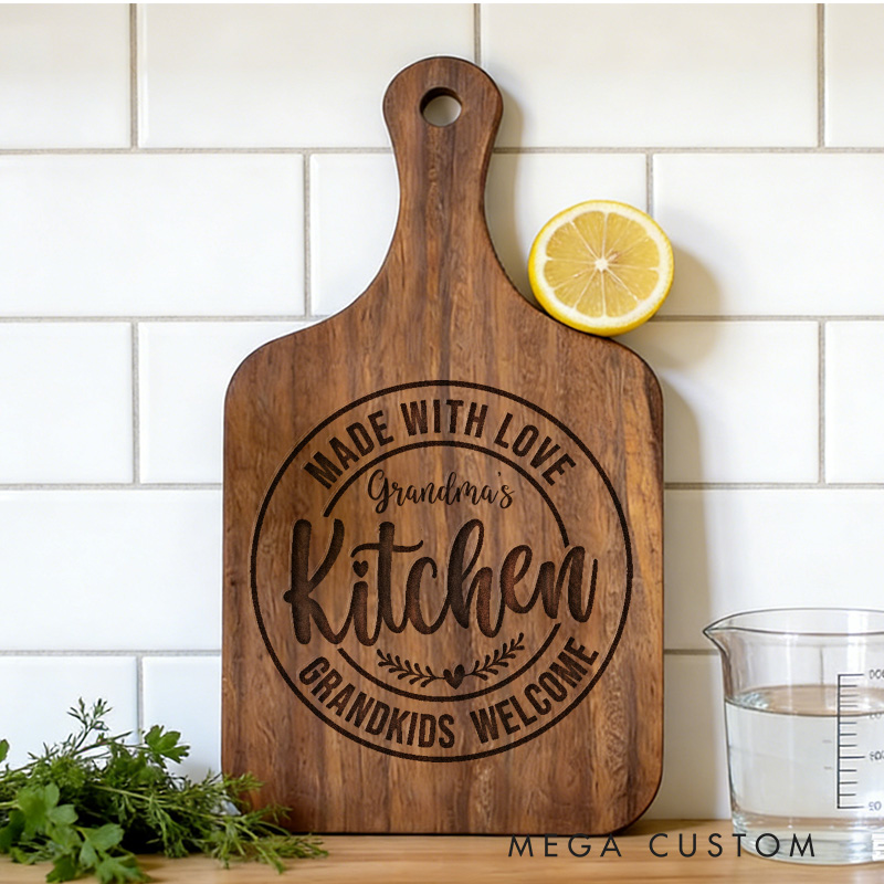 [Copy]Personalized Grandma's Kitchen Cutting Board Custom Engraved Cutting Board for Grandma Gifts Home Decor Cooking Anniversary Birthday